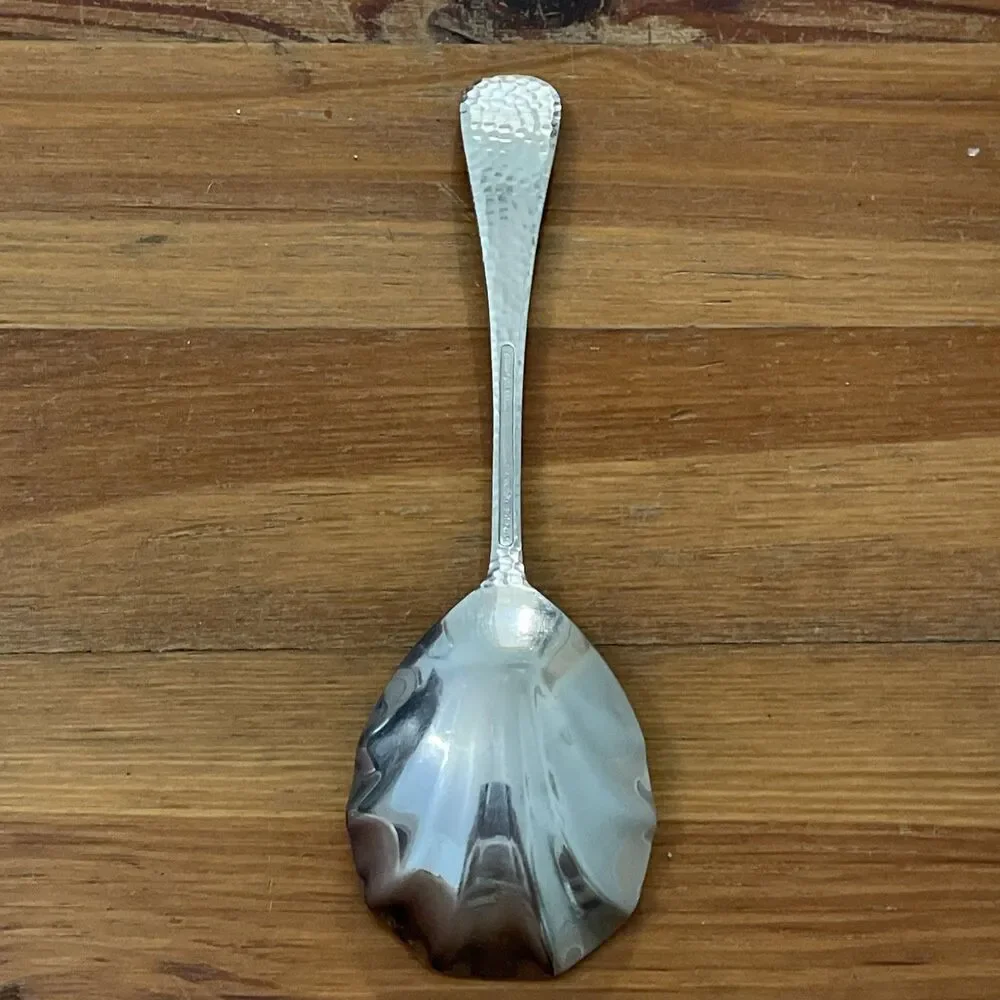 Reed & Barton Olde English Stainless 18/10 Serving Spoon Hammered Heritage Mint
